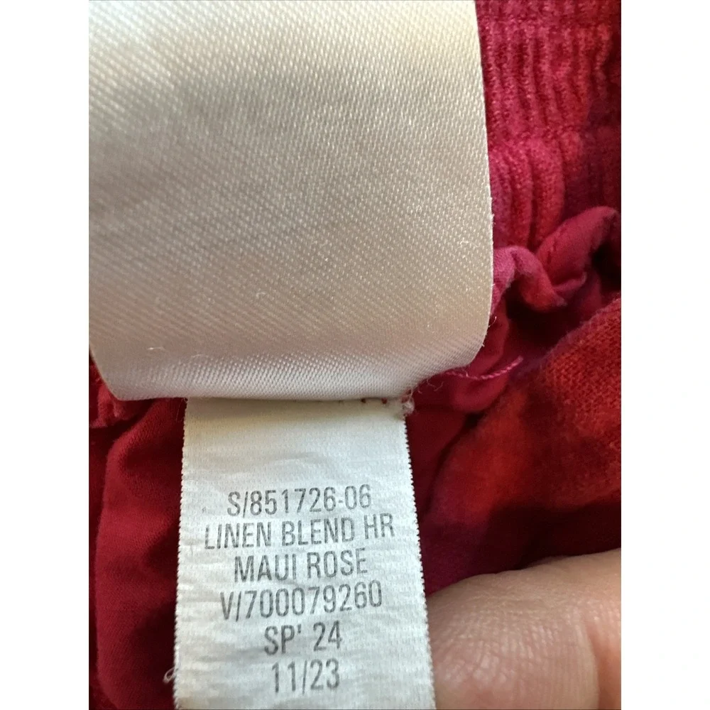 Banana Republic Ankle Pant Women Maui Rose SzXS(TP)Wide Leg Boho Linen Blend